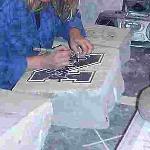 Hand cutting the resist
