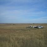 Loading the trailer with posts