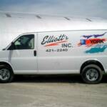 Vinyl Logo Reproduction on Ellliott's Inc. New Business Van, Hill City, Kansas