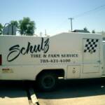 Custom Logo Design and Vinyl Graphics, Schulz Tire and Farm Service, Hill City, Kansas